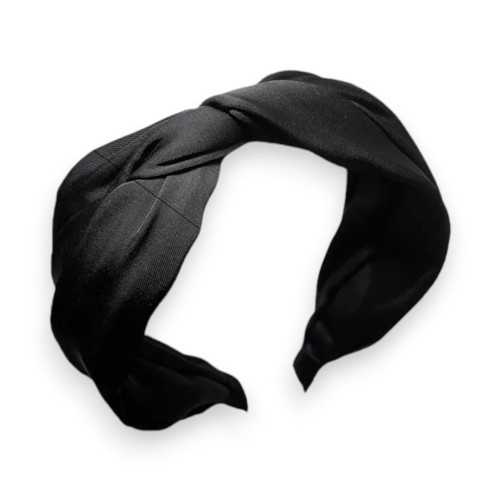 Serre-tête fantaisie noeud torsadé noir