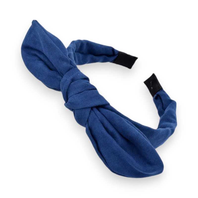 Serre-tête noeud bleu marine en suédine