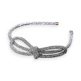 Serre-tête fantaisie à strass Blanc avec nœud
