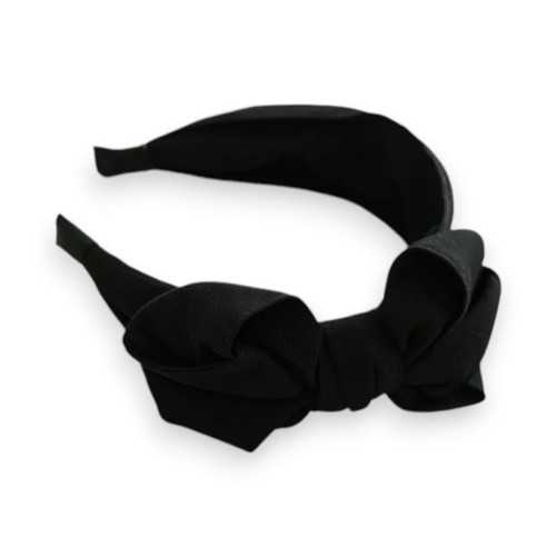 Serre-tête fantaisie noir avec nœud en relief