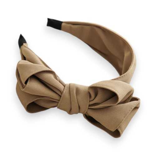 Serre-tête Fantaisie noeud beige