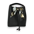 Sac seau rigide noir de chez Gallantry avec nœud foulard