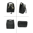 Sac seau rigide noir de chez Gallantry avec nœud foulard