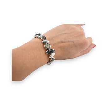 Bracelet fantaisie Ikita argenté Vieilli