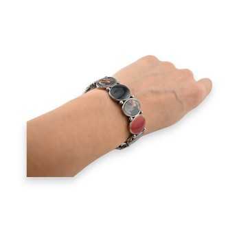Bracelet fantaisie élastique Ikita fleuri vintage