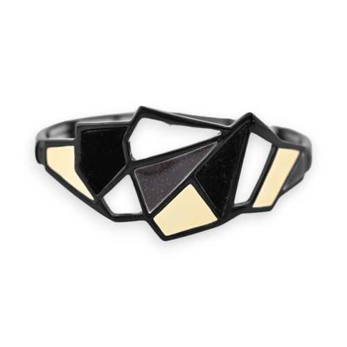 Bracelet élastique géométrique Ikita Noir et blanc cassé