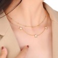 Collier double étoiles dorées nacrées