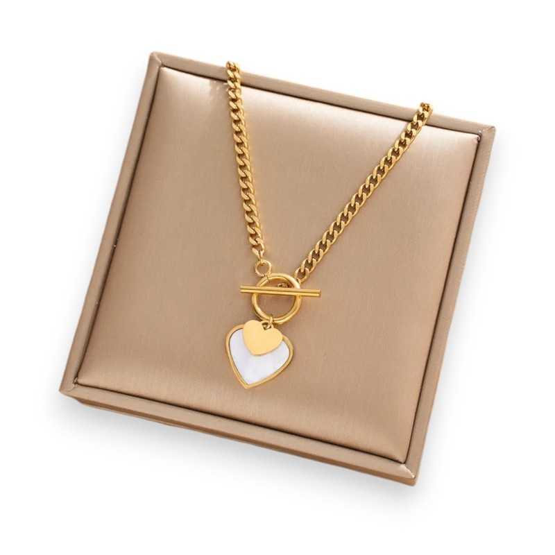 Collier Coeur Nacré Doré