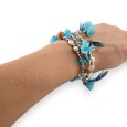 Lot de 3 bracelets fantaisie élastiques turquoise
