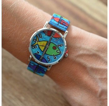 Montre Ernest poissons multicolores