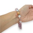 Bracelet fantaisie élastique Ikita rose perles en verre
