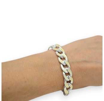 Bracelet chaîne Ikita argenté patiné