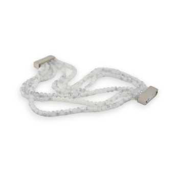 Bracelet Fantaisie Multi-Rangs Perles Scintillantes grises