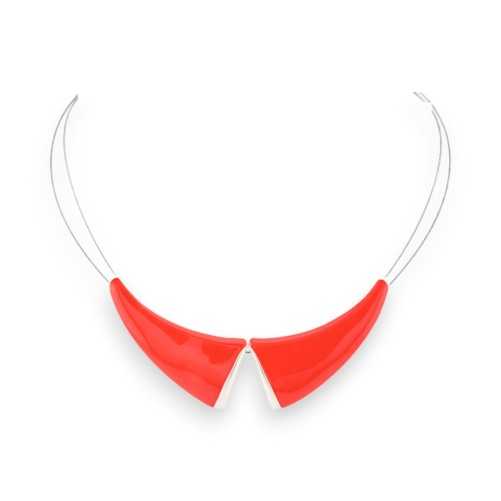 Collier Fantaisie Col Claudine Rouge de chez Ikita