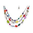 Collier multi-rangs Ikita perles colorées