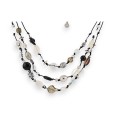 Collier multi-rangs Perles Grises Ikita