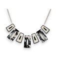 Collier fantaisie Ikita à pendentifs géométriques Noirs et Blancs