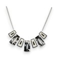 Collier fantaisie Ikita à pendentifs géométriques Noirs et Blancs
