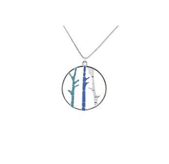 Collier fantaisie Ikita Bambou Nuances bleu
