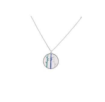 Collier fantaisie Ikita Bambou Nuances bleu
