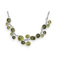Collier Fantaisie Élégance Petites fleurs nuances vert