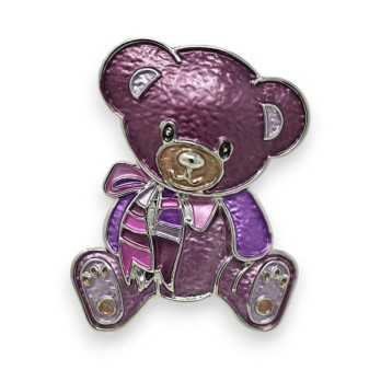 Broche aimantée ours Nuances violet
