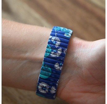 Montre Ernest fleurs nuance bleu vert