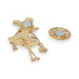 Broche souris aimantée en métal doré Multicolore