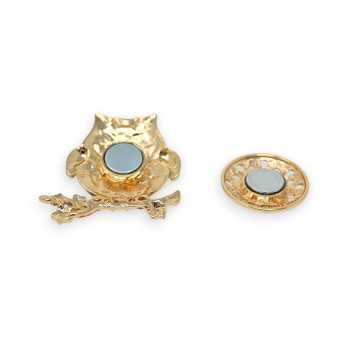 Broche hibou aimantée fleurie