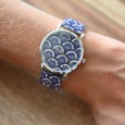 Montre Ernest éventail vintage bleu marine