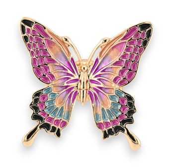 Broche Papillon Fantaisie Aimantée Nuance de rose