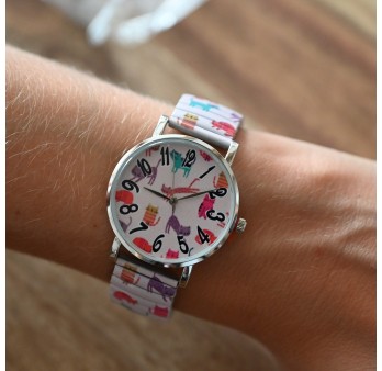 Montre Ernest chat rigolo multicolore