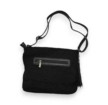 Sac bandoulière Mandoline Tissu bouclette noir étoile