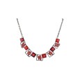 Collier fantaisie Formes géométriques nuances rouge