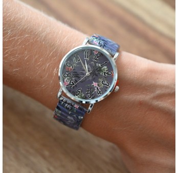 Montre Ernest motif feuillage tropical