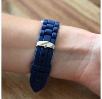Montre Ernest silicone bleu marine strass