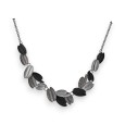 Collier fantaisie Ikita Pétales grises et noires