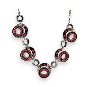 Collier Fantaisie Cercles Design rouge de chez Belle Miss
