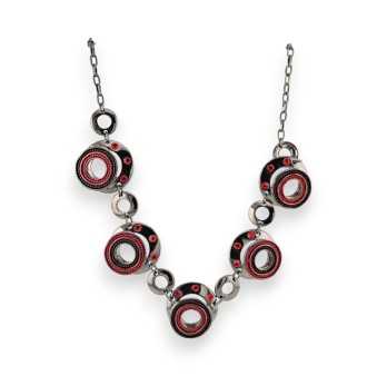 Collier Fantaisie Cercles Design rouge de chez Belle Miss