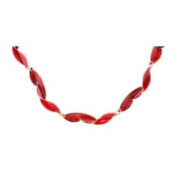 Collier fantaisie Ikita doré et rouge