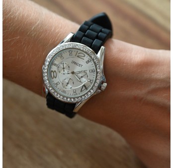 Montre Ernest silicone noir cadran clair