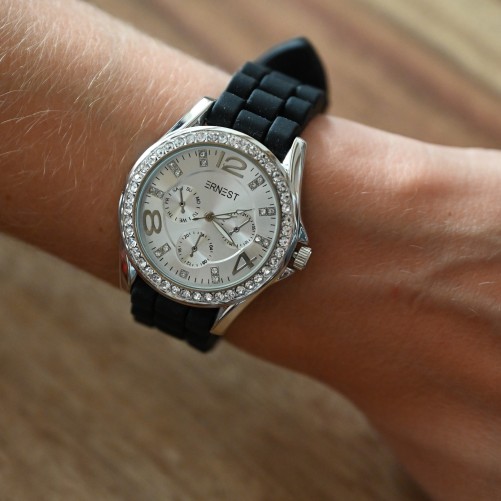 Montre Ernest silicone noir cadran clair