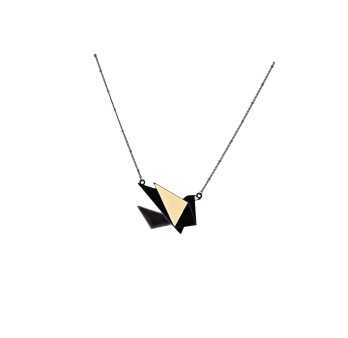 Collier Fantaisie Origami Cocotte noir et écru de chez Ikita