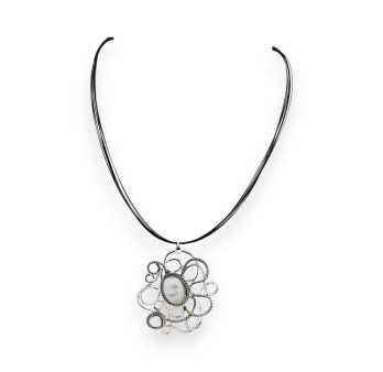 Collier multi-câbles Ikita avec médaillon Design argenté