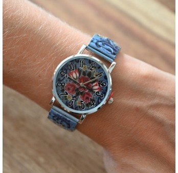 Montre Ernest fleurs vintage