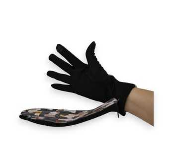 Gants velours Suédine motif peinture multicolore