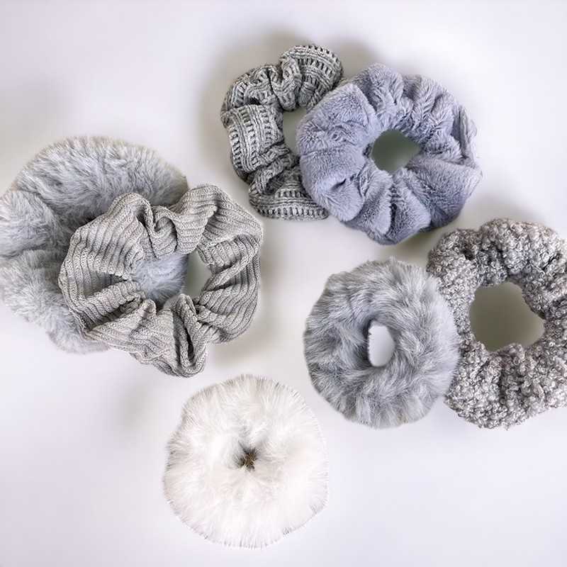 Lot de 7 chouchous gris doux