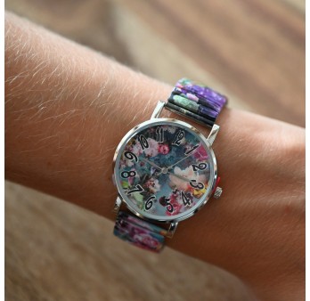 Montre Ernest fleurs des champs multicolore