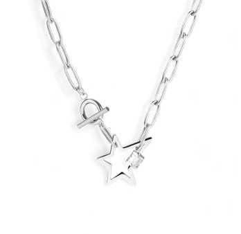 Collier Étoile décalée Acier Argenté