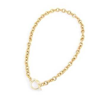 Collier chaîne Acier dorée fermoir médaillon